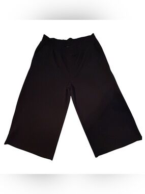 Danskin Black Scuba Ribbed Wide Leg Crop Pants Size XL